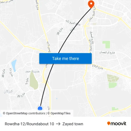Rowdha-12/Roundabout 10 to Zayed town map
