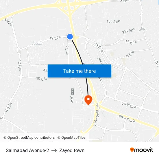 Salmabad Avenue-2 to Zayed town map