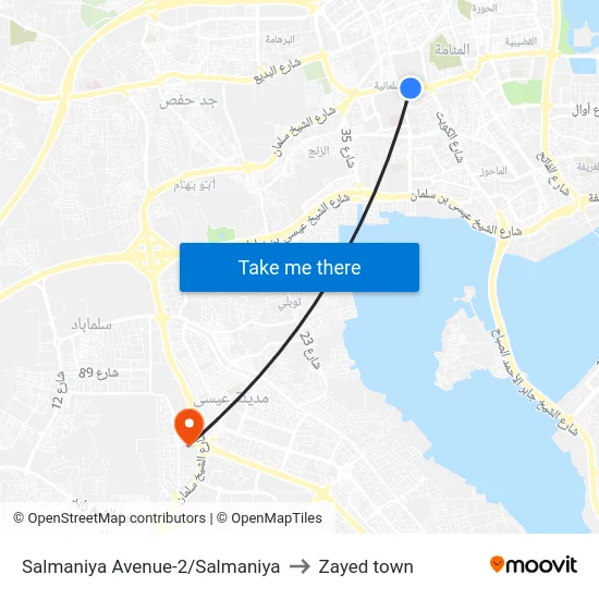 Salmaniya Avenue-2/Salmaniya to Zayed town map