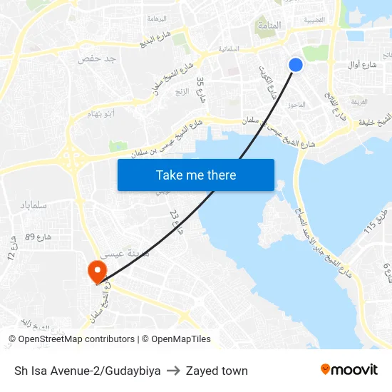 Sh Isa Avenue-2/Gudaybiya to Zayed town map
