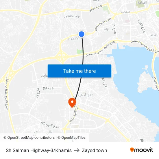 Sh Salman Highway-3/Khamis to Zayed town map