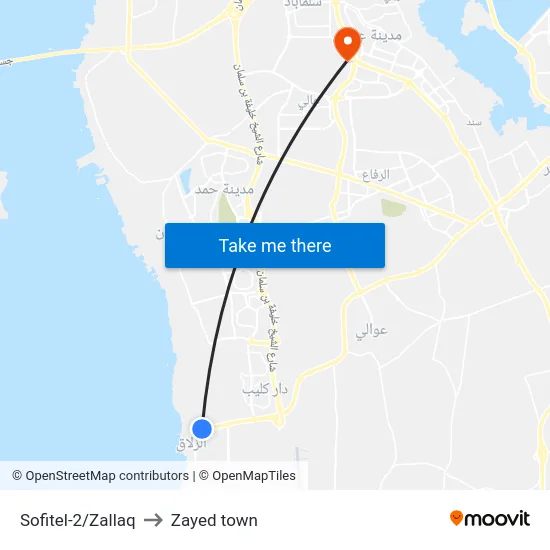 Sofitel-2/Zallaq to Zayed town map