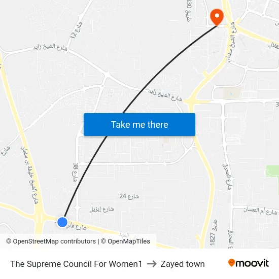 The Supreme Council For Women1 to Zayed town map
