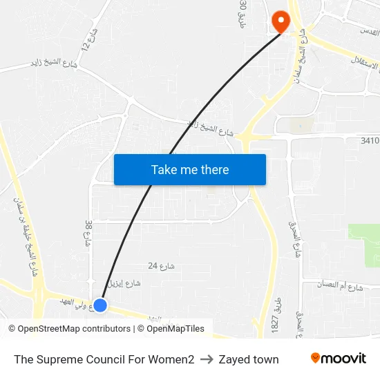 The Supreme Council For Women2 to Zayed town map
