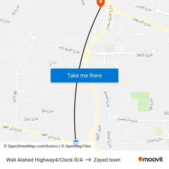 Wali Alahed Highway4/Clock R/A to Zayed town map