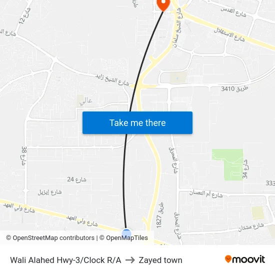 Wali Alahed Hwy-3/Clock R/A to Zayed town map