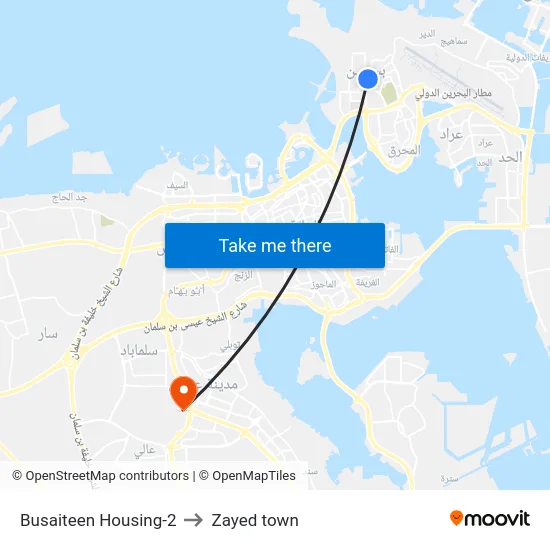 Busaiteen Housing-2 to Zayed town map