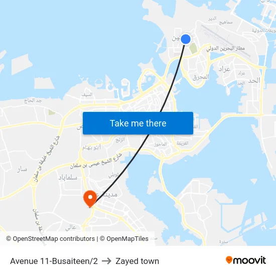 Avenue 11-Busaiteen/2 to Zayed town map