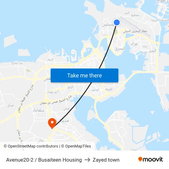 Avenue20-2 / Busaiteen Housing to Zayed town map