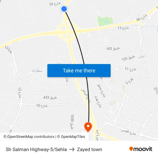 Sh Salman Highway-5/Sehla to Zayed town map