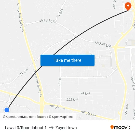 Lawzi-3/Roundabout 1 to Zayed town map