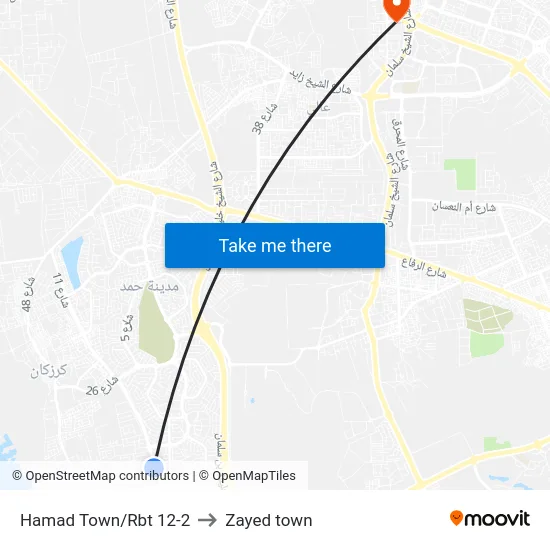 Hamad Town/Rbt 12-2 to Zayed town map