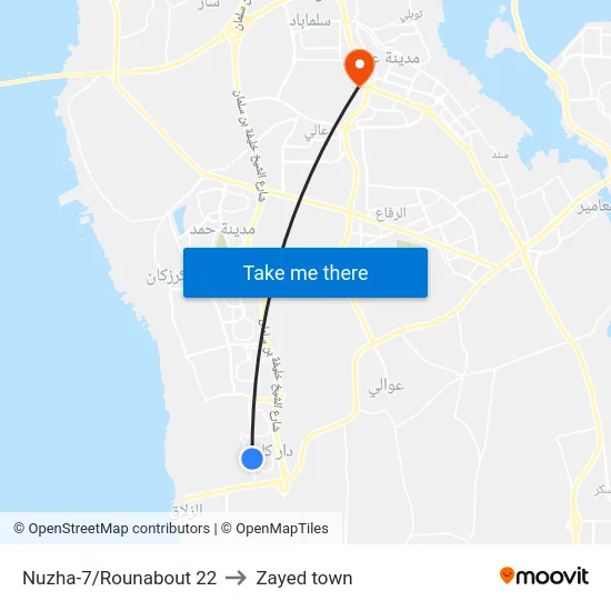 Nuzha-7/Rounabout 22 to Zayed town map