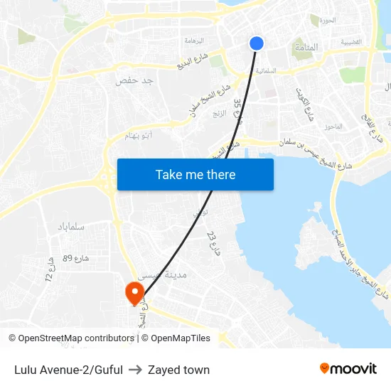 Lulu Avenue-2/Guful to Zayed town map