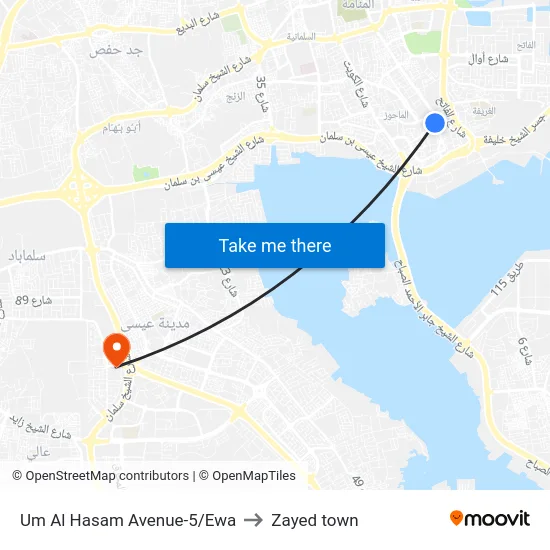Um Al Hasam Avenue-5/Ewa to Zayed town map