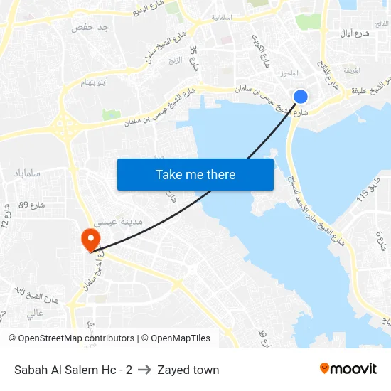 Sabah Al Salem Hc - 2 to Zayed town map