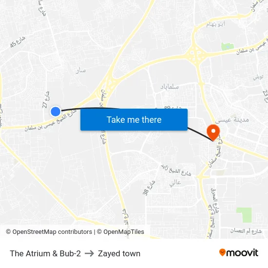 The Atrium & Bub-2 to Zayed town map
