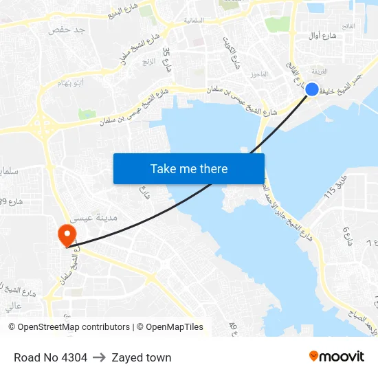 Road No 4304 to Zayed town map