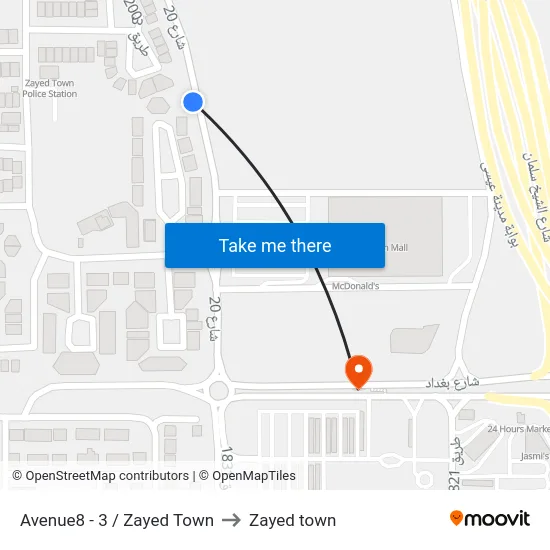 Avenue8 - 3 / Zayed Town to Zayed town map