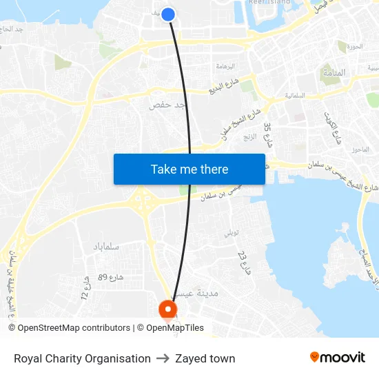 Royal Charity Organisation to Zayed town map
