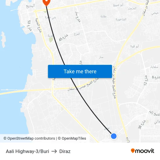 Aali Highway-3/Buri to Diraz map