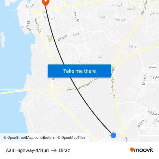 A'Ali Highway-4/Buri to Diraz map