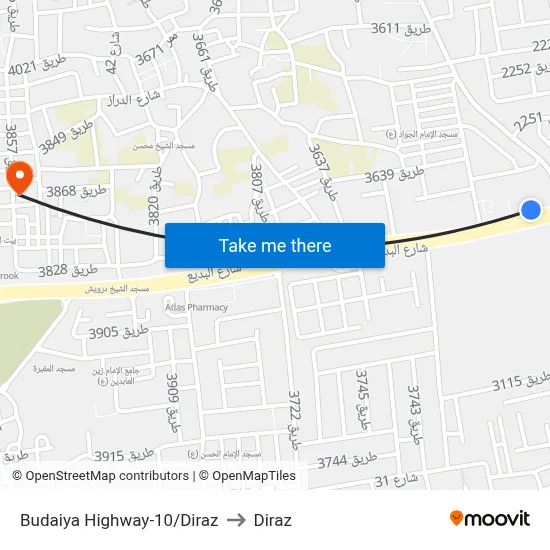 Budaiya Highway-10/Diraz to Diraz map