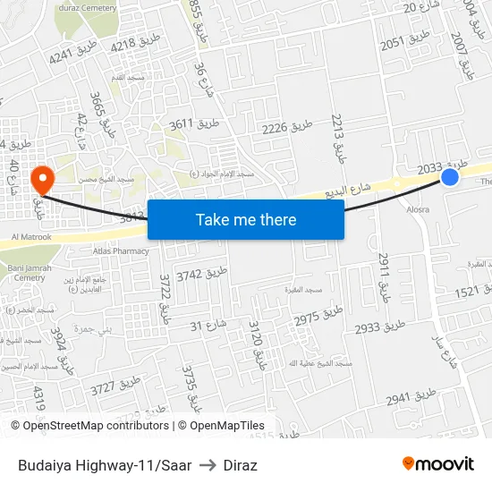 Budaiya Highway-11/Saar to Diraz map