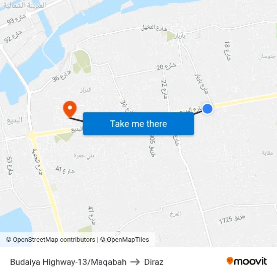 Budaiya Highway-13/Maqabah to Diraz map