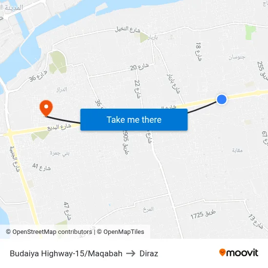 Budaiya Highway-15/Maqabah to Diraz map