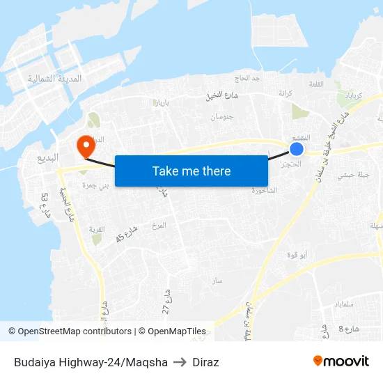 Budaiya Highway-24/Maqsha to Diraz map
