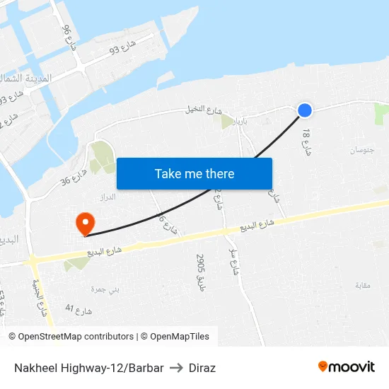 Nakheel Highway-12/Barbar to Diraz map