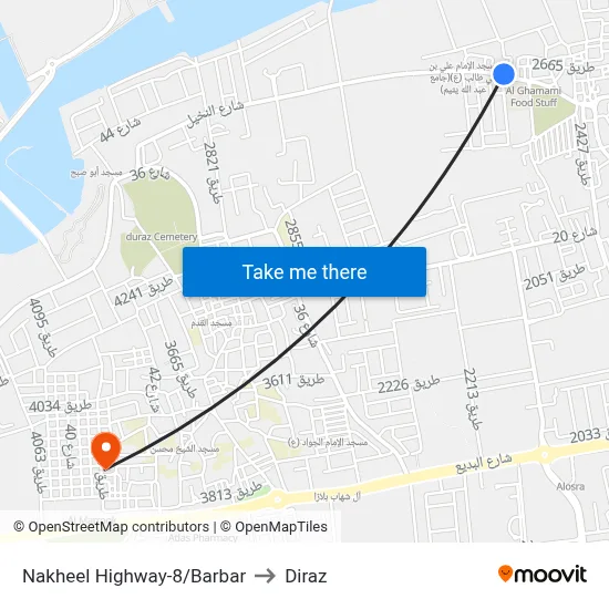 Nakheel Highway-8/Barbar to Diraz map