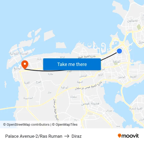 Palace Avenue-2/Ras Ruman to Diraz map
