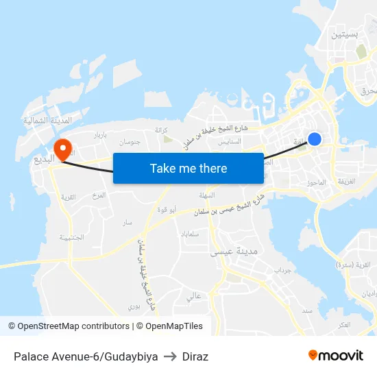 Palace Avenue-6/Gudaybiya to Diraz map
