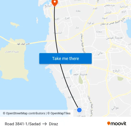 Road 3841-1/Sadad to Diraz map