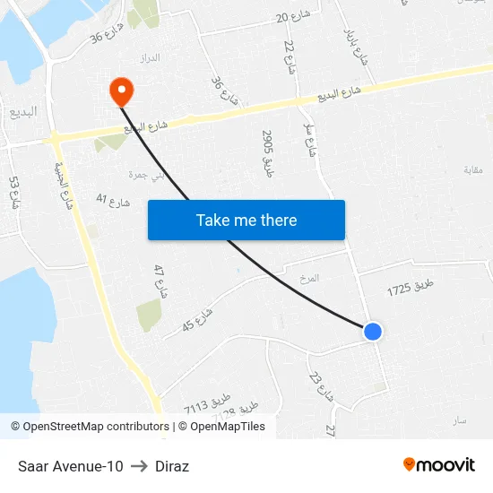 Saar Avenue-10 to Diraz map