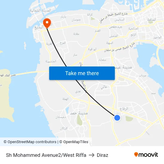 Sheikh Mohammed Avenue2/West Riffa to Diraz map