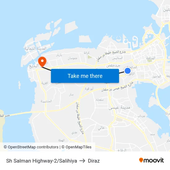 Sheikh Salman Highway-2/Salihiya to Diraz map