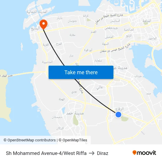 Sh Mohammed Avenue-4/West Riffa to Diraz map
