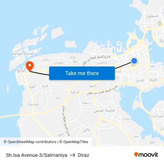 Sheikh Isa Avenue-3/Salmaniya to Diraz map