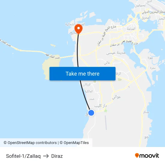 Sofitel-1/Zallaq to Diraz map