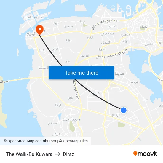 The Walk/Bu Kuwara to Diraz map
