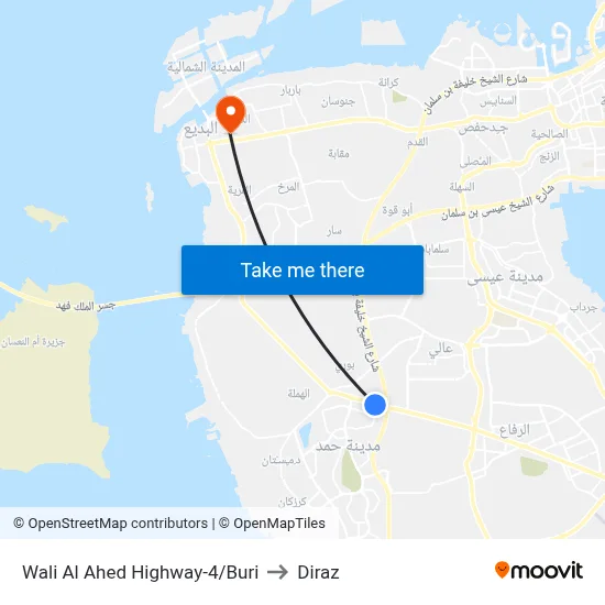 Wali Al Ahed Highway-4/Buri to Diraz map