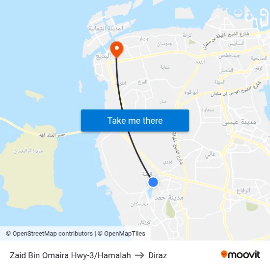 Zaid Bin Omaira Highway-3/Hamalah to Diraz map