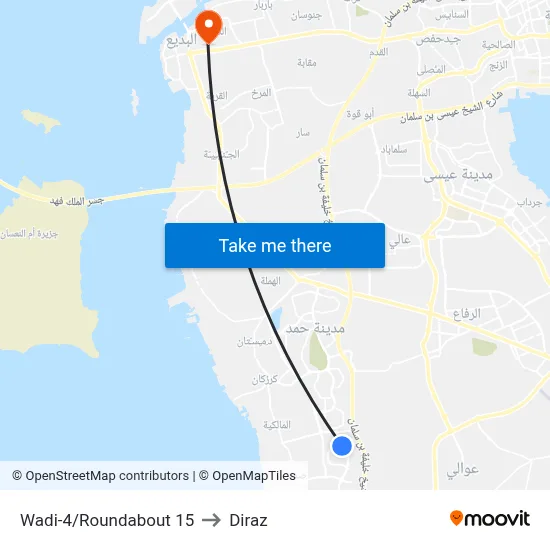 Wadi-4/Roundabout 15 to Diraz map