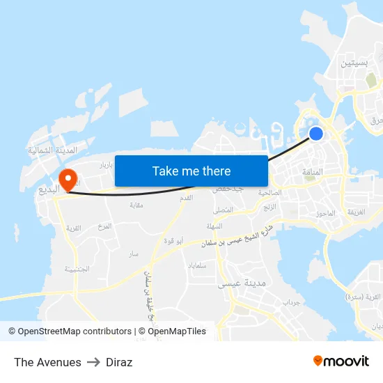 The Avenues to Diraz map