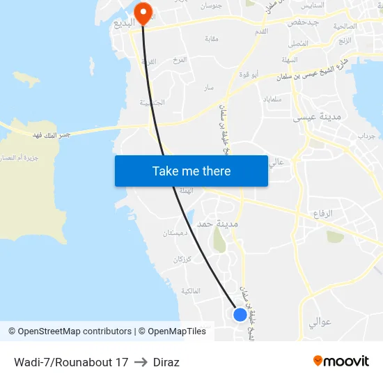 Wadi-7/Roundabout 17 to Diraz map