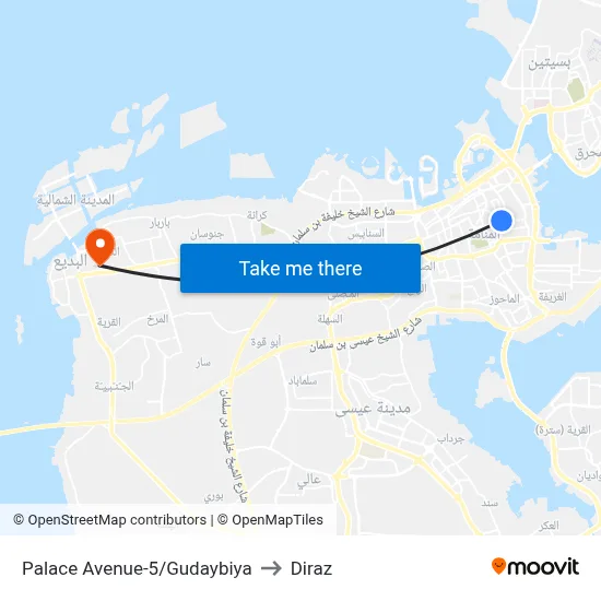 Palace Avenue-5/Gudaybiya to Diraz map