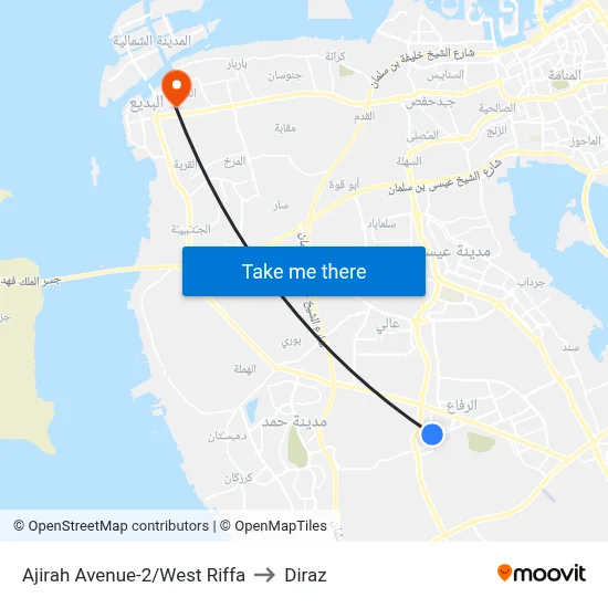 Ajirah Avenue-2/West Riffa to Diraz map